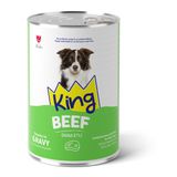 King Sos İçinde Et Parçacıklı Dana Etli Yetişkin Köpek Konserve Maması 400g