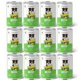 King Sos İçinde Et Parçacıklı Dana Etli Yetişkin Köpek Konservesi 400 Gr (12 Adet)