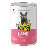 KING SOS İÇİNDE ET PARÇACIKLI KUZU ETLİ YETİŞKİN KEDİ KONSERVE 400 GR
