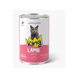 King Sos İçinde Et Parçacıklı Kuzu Etli Yetişkin Kedi Konserve Maması 400g
