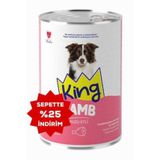 King Sos İçinde Et Parçacıklı Kuzu Etli Yetişkin Köpek Konserve Maması 400g