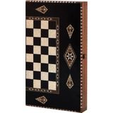 King Tavla Geniş Siyah Masif Ahşap Çerçeve 52 X 30 X 8 Cm 30 Parça Oyun Seti