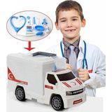 King Toys 2in1 Ambulans Arabalı 10 Parçalı Oyuncak Doktor Seti