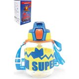 King Tritan Pipetli Suluk, 620 Ml, Lacivert, Boyun Askılı Okul Çocuk Suluğu, Bpa Içermez - Çok Renkli