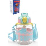 King Tritan Pipetli Suluk, 620 Ml, Turkuaz, Çocuk Okul Suluğu, Bpa Içermez - Çok Renkli