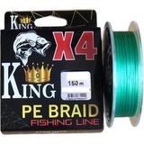 King X4 Pe Braid 0,13Mm 150Mt 4 Kat Yeşil İp Misina