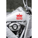 King Yazılı Taç Oto Sticker - Kral Temalı Araba Motor Sticker 15x14cm