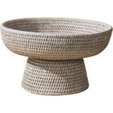 King Zoo Minimal Rattan Meyve Kasesi - Beyaz - Standart