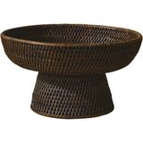 King Zoo Minimal Rattan Meyve Kasesi - Koyu Kahverengi - Standart