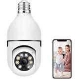 Kingboss Ampul Kamera 360 Derece Dönebilen Led'li Kablosuz Ip Kamera - Beyaz