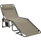 Kingcamp Berlin Classic Comfort Lounge 5 Kademeli Katlanır Şezlong Beige - Bej