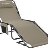 KingCamp Berlin Classic Comfort Lounge 5 Kademeli Katlanır Şezlong Beige