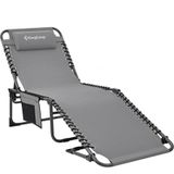 KingCamp Berlin Classic Comfort Lounge 5 Kademeli Katlanır Şezlong Grey
