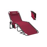 KINGCAMP Berlin Classic Comfort Lounge 5 Kademeli Katlanır Şezlong ve Kampet Wine