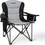 Kingcamp juniper Bel Destekli Ultra Konforlu Xl Kamp Sandalyesi Blk/grey - 96/62 × 62 × 50/102 cm - Gri - Siyah