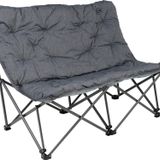 KingCamp Lemon Lux Double Ultra Konforlu Çift Kişilik Kamp Sandalyesi Grey