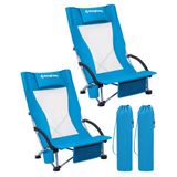 KingCamp Lilac High Comfort Plaj ve Dinlenme Sandalyesi 2'li Set Blue | Hafif Ekstra Geniş Ergonomik Koltuk 300LB Ağır Hizmet Tipi Büyük Boy Dişli Açık Çim Kamp Piknik için Taşıma Çantası ile