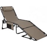 Kingcamp Magnolia B10 Hands-Free Premium 7 Kademeli Katlanır Şezlong Beige - 193 × 63 × 30/37 cm - Bej