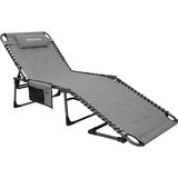 Kingcamp Magnolia B20 Premium 7 Kademeli Katlanır Dolgulu Şezlong Grey - 200 x 68 x 35 cm - Gri