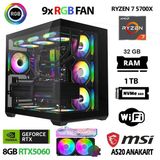 Kinger Axe X32 Ryzen 7 5700X 32GB Ram 1tb M.2 Nvme SSD 8gb RTX5060 Sıvı Soğutmalı Hazır Sistem Oyuncu Hazır Sistem