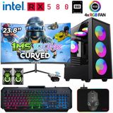 Kinger KX230 I5 4570 16GB Ram 1tb SSD 8gb RX580 23.8" 100Hz Curved Oyuncu Tavsiye Sistem - Siyah - Var