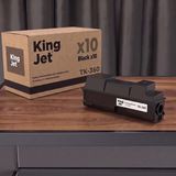 Kingjet Kyocera Uyumlu TK-350 Standart Kapasiteli (10'lu Paket) Çipli Muadil Toner | FS-3040MFP - Siyah Mono