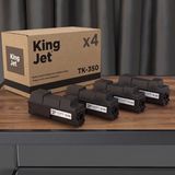 Kingjet Kyocera Uyumlu TK-350 Standart Kapasiteli (4'lü Paket) Çipli Muadil Toner | FS-3140MFP - Siyah - 2 kg