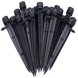 KingLan 50 Adet 8 Delikli Damla Püskürtücü 4 mm / 7 mm Boru için Mükemmel Ayarlanabilir 360 Derece Su Akışı Damla Sulama Sistemi Sulama Sistemleri için
