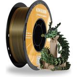 Kingroon Silk Üç Renk (Tri-Color) Pla Filament Altın-Yeşil-Siyah High Speed (600MM/S) - Bambu Lab ve K1 Uyumlu - 1.75MM 1 kg - Altın - Yeşil - Siyah