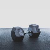 Kings Box Hex Kauçuk Dambıl – 6 kg, Tekli, Tırtıklı Krom Sap - Siyah