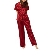 Kings Pearl Saten Pijama Takımı,Alev Kırmızı Xl/2Xl