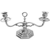 King's Pewter Kalay 2 Kollu Şamdan - Gümüş - Standart