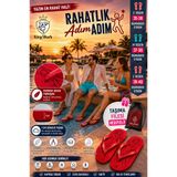 Kingshark Parmak Arası Terlik, Unisex – Taşıma Filesi Hediyeli, Kadın Erkek Çocuk, EVA, Yumuşak Tabanlı, Hafif, Kaymaz, Plaj ve Havuz Terliği, Yazlık, Günlük, Şıpıdak, Flip Flop, Kırmızı