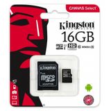 Kingston 16Gb Canvas Select Micro Sd Sdcs/16Gb Card 80Mb/S