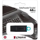 Kingston 64 GB Kıngston Exodıa USB Bellek 3.2 Dt DTX/64GB USB FLASH BELLEK - Siyah