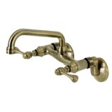 Kingston Brass 15 cm Ayarlanabilir Orta Duvar Tipi Mutfak Bataryası, Antik Pirinç
