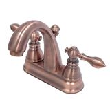Kingston Brass FSY561ACLAC Amerikan Klasik 10 cm Merkezli Banyo Musluğu, Plastik Pop-Up, Antik Bakır