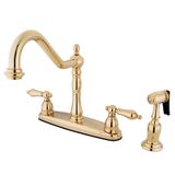 Kingston Brass KB1752ALBS Heritage 8-inç Centerset Kitchen musluk, parlatılmış pirinç by Kingston Brass
