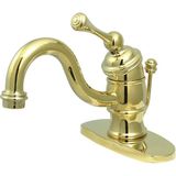 Kingston Brass KB3402BL Victoria 4 İnç Centerset Lavabo Bataryası, Metal kolu saplı Parlak Pirinç