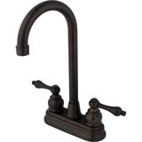 Kingston Brass KB495AL Victoria Yüksek Kemerli Çubuk Musluk, 4-3/4", Yağlı Ovuşturulmuş Bronz