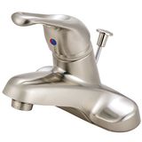 Kingston Brass KB518 Wyndham Lavabo Bataryası, 10 cm Merkez Mesafe, Tek Metal Kol, Plastik Pop-up, Saten Nikel