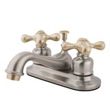 Kingston Brass KB609AX Restorasyon 10,24 cm Merkez Seti Lavabo Musluğu, Fırçalanmış Nikel/Cilalı Pirinç, 10,96 cm Ağız Erişiminde 10,96 cm