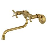 Kingston Brass KS115SB Ayarlanabilir Merkez Duvara Monte Banyo Bataryası, Fırçalanmış Pirinç