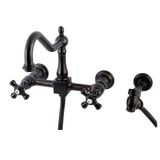 Kingston Brass KS1245PKXBS Duchess Duvara Monte 20,32 cm Merkez Set Mutfak Musluğu, Pirinç Püskürtücü, 20,32 cm, Yağla Pürüzsüzleştirilmiş Bronz