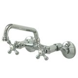 Kingston Brass KS213C Çift Saplı Duvar Tipi Mutfak Bataryası, Cilalı Krom