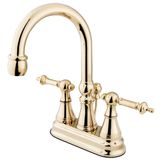 Kingston Brass KS2612TL Templeton 4" Centerset Banyo Bataryası, 10,6 cm Merkez, Cilalı Pirinç