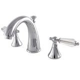 Kingston Brass KS2971WLL Wilshire Geniş Lavatuvar Musluğu, Kristal Kol Saplı, Cilalı Krom, 12,7 cm Musluk Erişimi