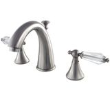 Kingston Brass KS2978WLL Wilshire Geniş Geniş Lavabo Musluğu, Kristal Kol Saplı, Fırçalanmış Nikel, 12,7 cm Musluk Erişimi