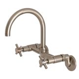 Kingston Brass KS414SN Concord Duvara Monte Mutfak Musluğu, 17,72 cm Ağız Erişiminde, Fırçalanmış Nikel