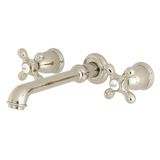 Kingston Brass KS7126AX English Country 20,32 cm Merkez Duvara Monte Gemi Lavabo Musluğu, Cilalı Nikel, 10-7/16"